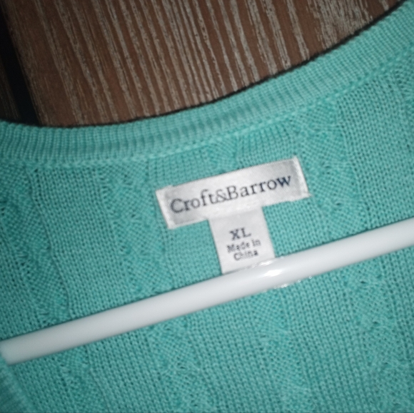 Croft & Barrow Mint Green Cable Knit Button Up Cardigan Sweater.Sz Women XL NWOT - Picture 11 of 16
